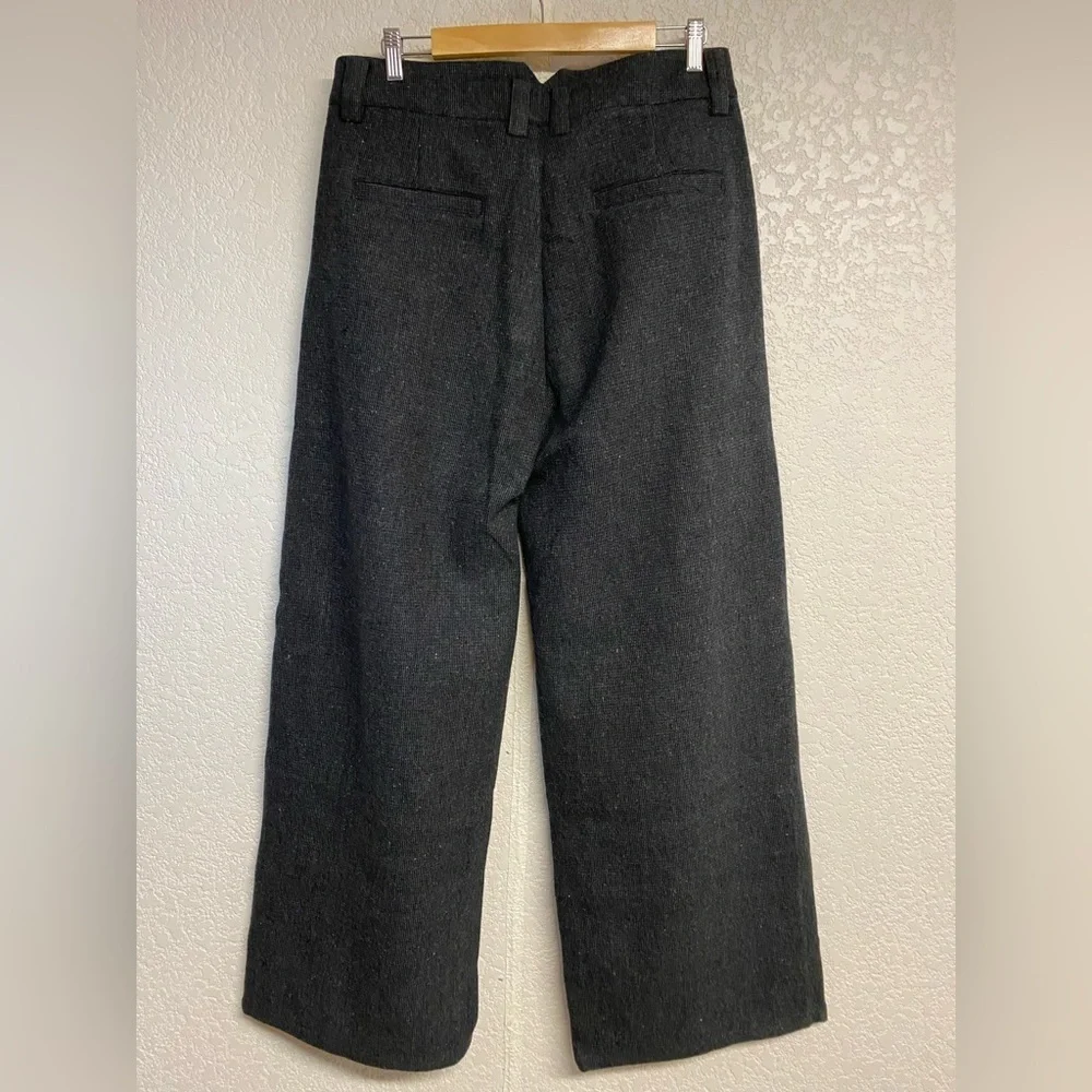 Men's / Women’s Wool Pleated Gray Wide-Leg Trouser